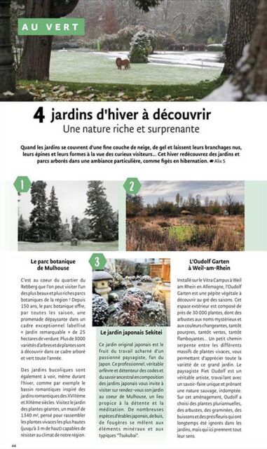 Article sur le Parc botanique et le jardin Sekitei à Mulhouse