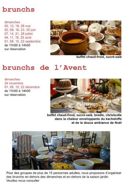 Brunchs 2024 Jardins de la Ferme Bleue