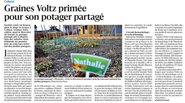 Graines Voltz primée pour son potager partagé