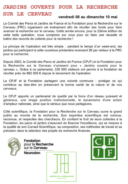 Jardins Ouverts pour la Recherche sur le Cerveau